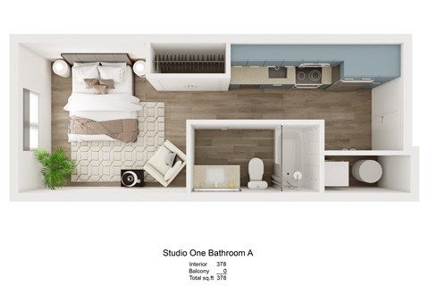 a floor plan of studio one bathroom a